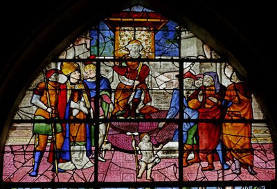 Window depicting St. Denis before the proconsul Fescennius (detail), 1530-40 by Rouen School